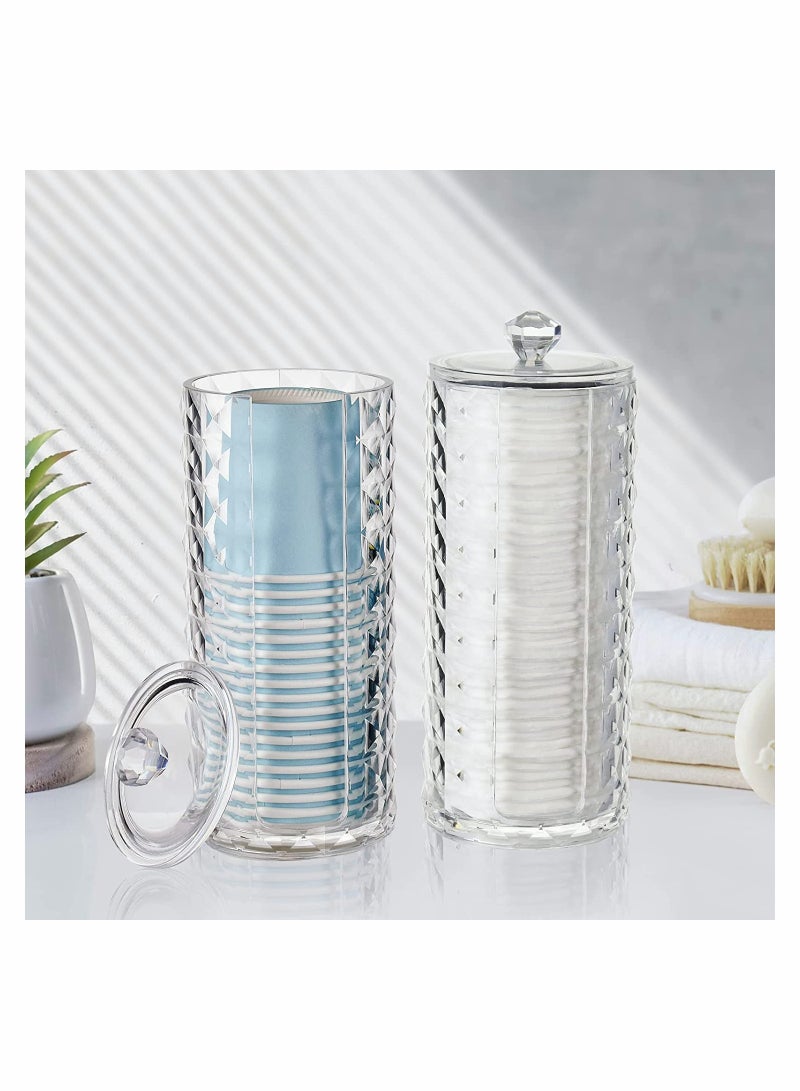 Luckam Acrylic Bathroom Cup Dispenser Mouthwash Holder for 3oz to 4oz Disposable Paper Cups Clear Diamond Pattern with Lid for Mouthwash Cups Storage Vanity Makeup Organizer - Image 4