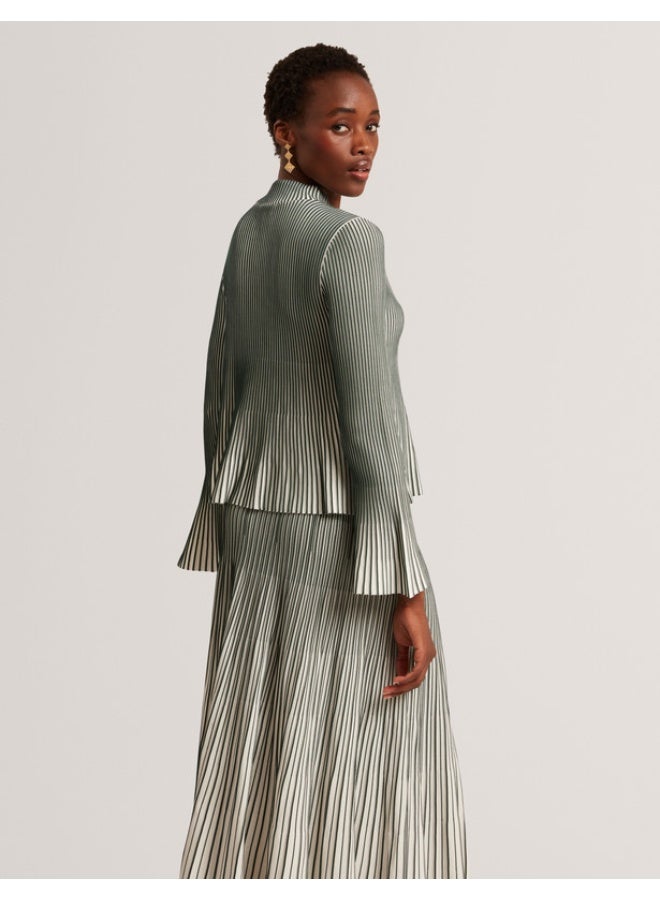 Ted Baker Ribbed Top with Fluted Hem and Sleeves - Image 4