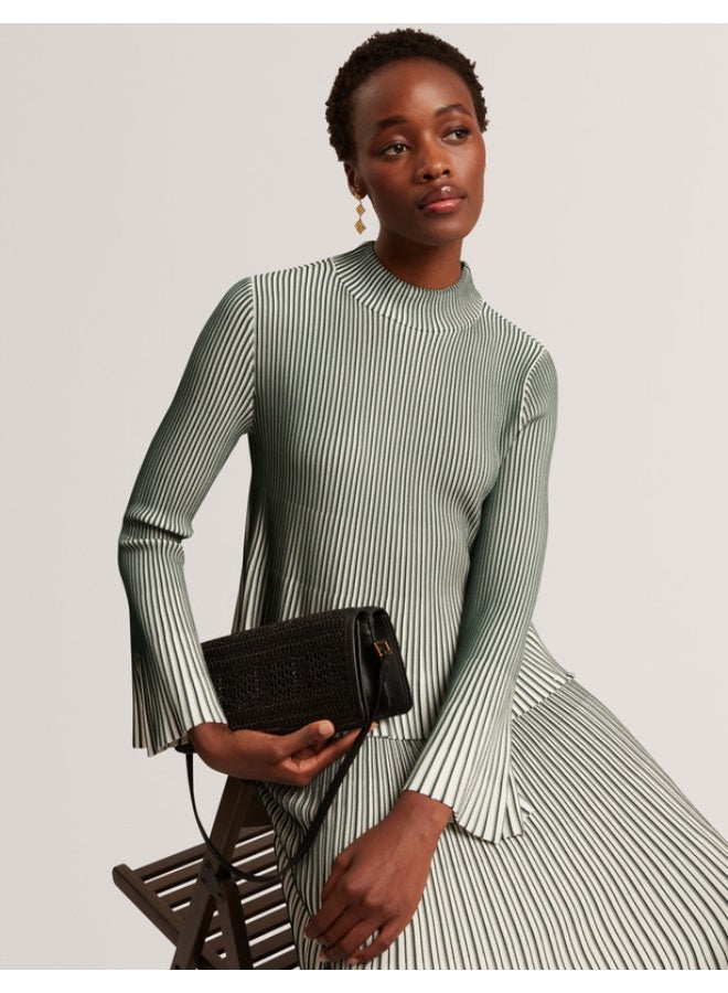 Ted Baker Ribbed Top with Fluted Hem and Sleeves - Image 3