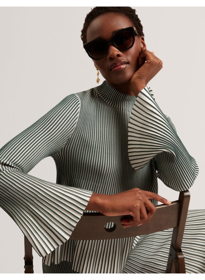 Ted Baker Ribbed Top with Fluted Hem and Sleeves - Image 2