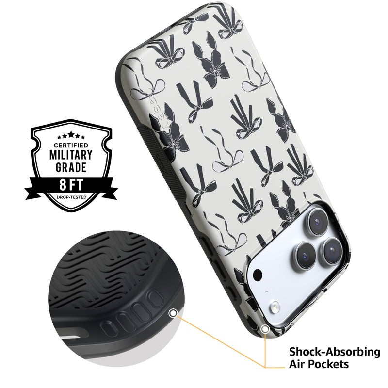 Casely iPhone 17 Pro Max Case | Goth Girlie | Black Bows | Bold Protective Design | Compatible with MagSafe - Image 4