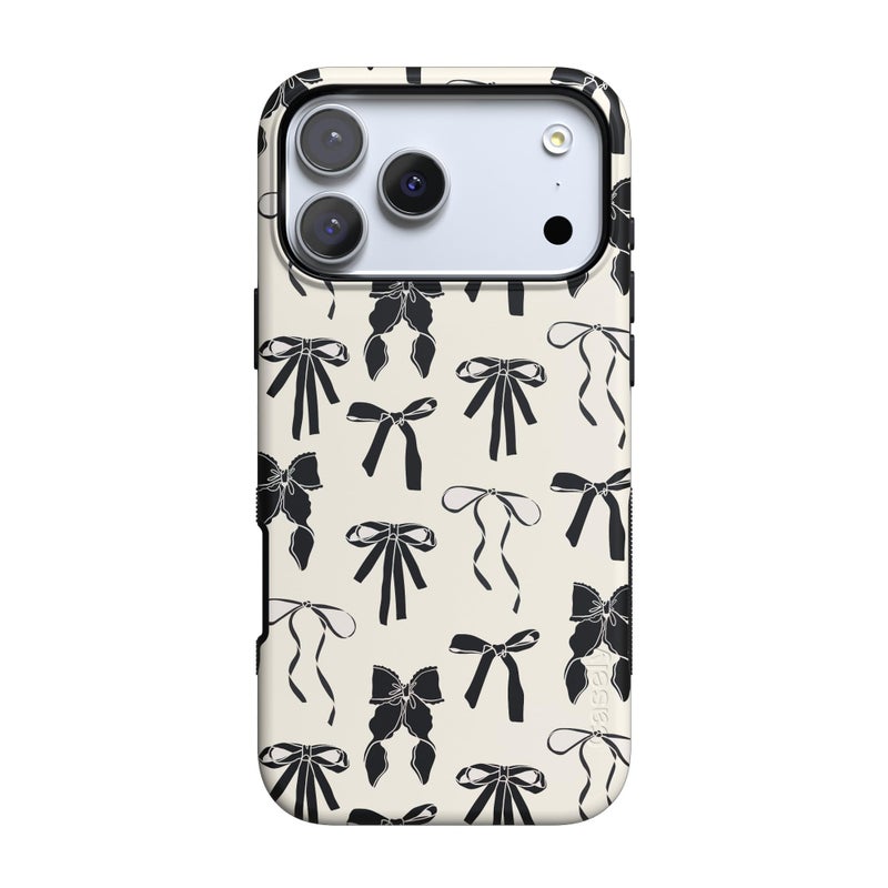 Casely iPhone 17 Pro Max Case | Goth Girlie | Black Bows | Bold Protective Design | Compatible with MagSafe - Image 1