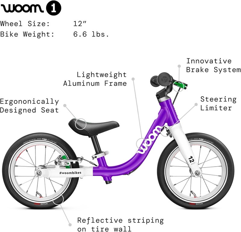 Woom Kids Bike – WOOM 1 Balance Bicycle for Toddlers – Lightweight Frame – Purple Haze - Image 3