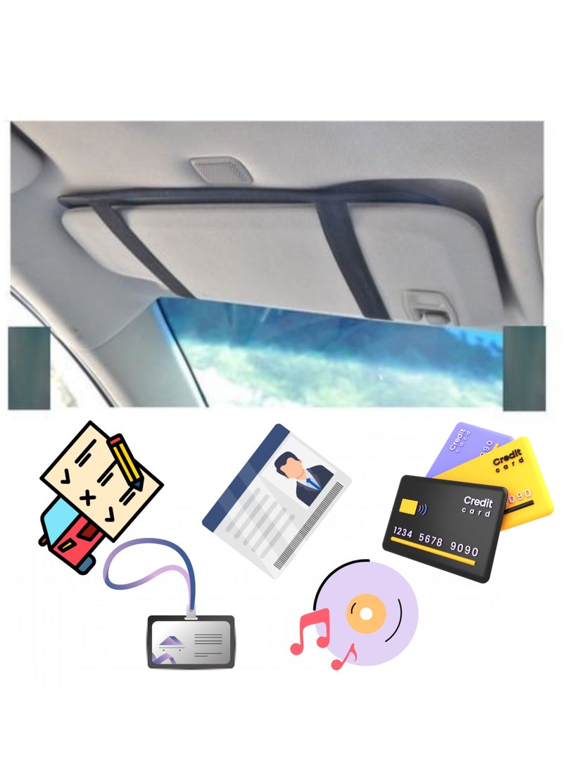 حامل ومنظم للبطاقات الشخصية وأقراص السيارة المدمجة - متعدد الاستخدامات - سهل التركيب في مظلة السيارة - Image 2