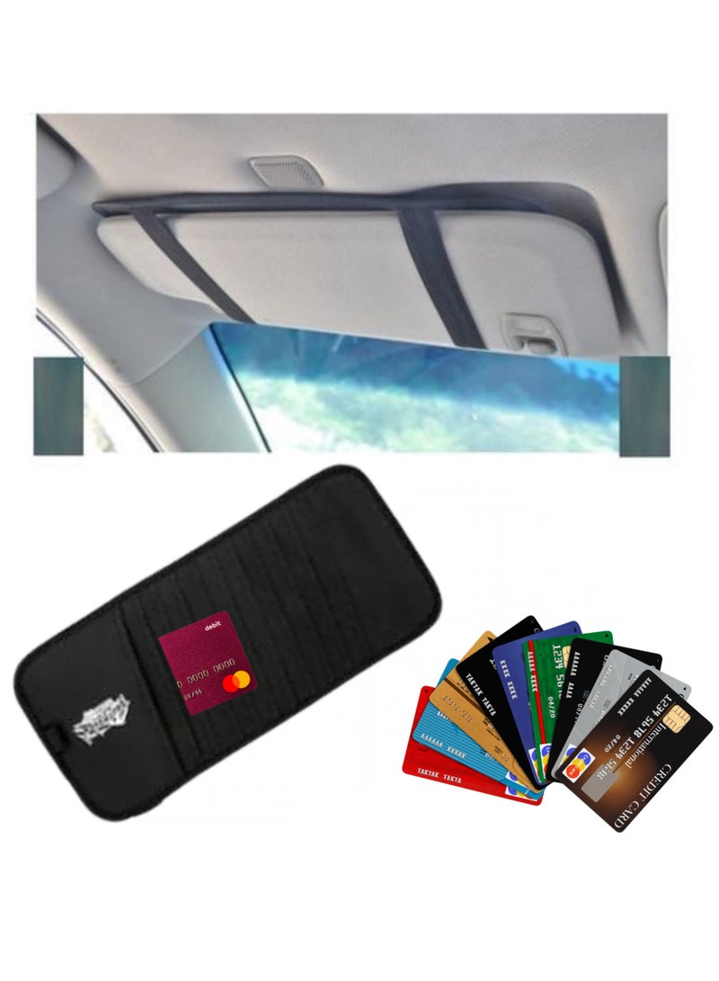 حامل ومنظم للبطاقات الشخصية وأقراص السيارة المدمجة - متعدد الاستخدامات - سهل التركيب في مظلة السيارة - Image 3