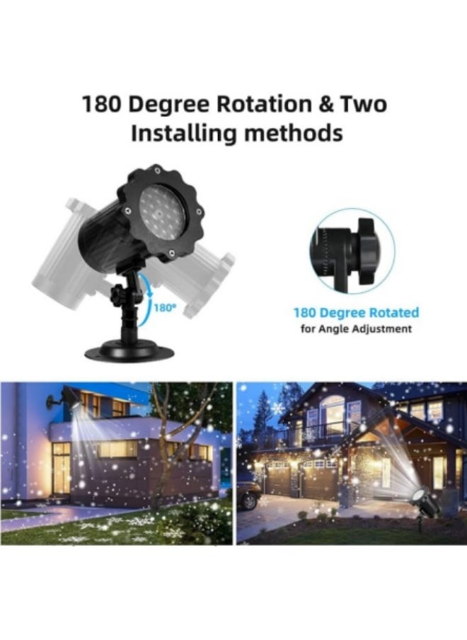 GGEROU - Snowflake Projector Lights, Rotating Highlight Dynamic LED Snow Light Projection, Single Head - Image 1
