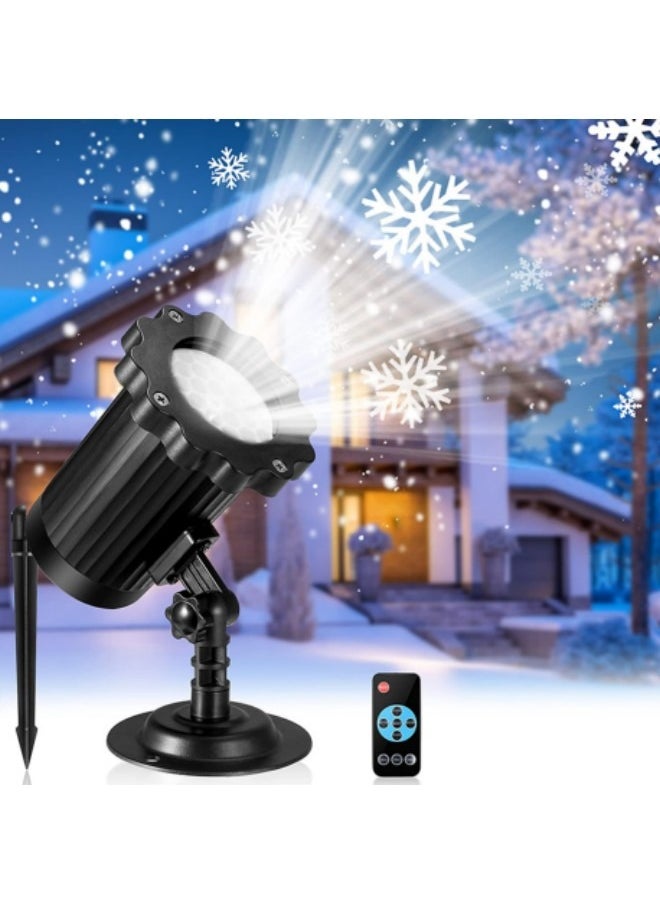 GGEROU - Snowflake Projector Lights, Rotating Highlight Dynamic LED Snow Light Projection, Single Head - Image 1