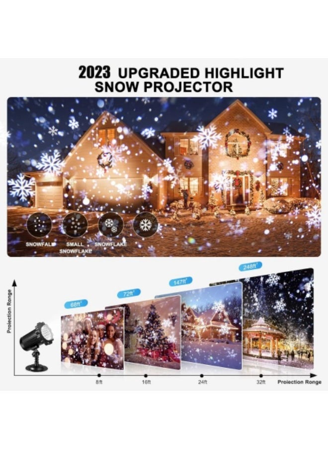 GGEROU - Snowflake Projector Lights, Rotating Highlight Dynamic LED Snow Light Projection, Single Head - Image 1