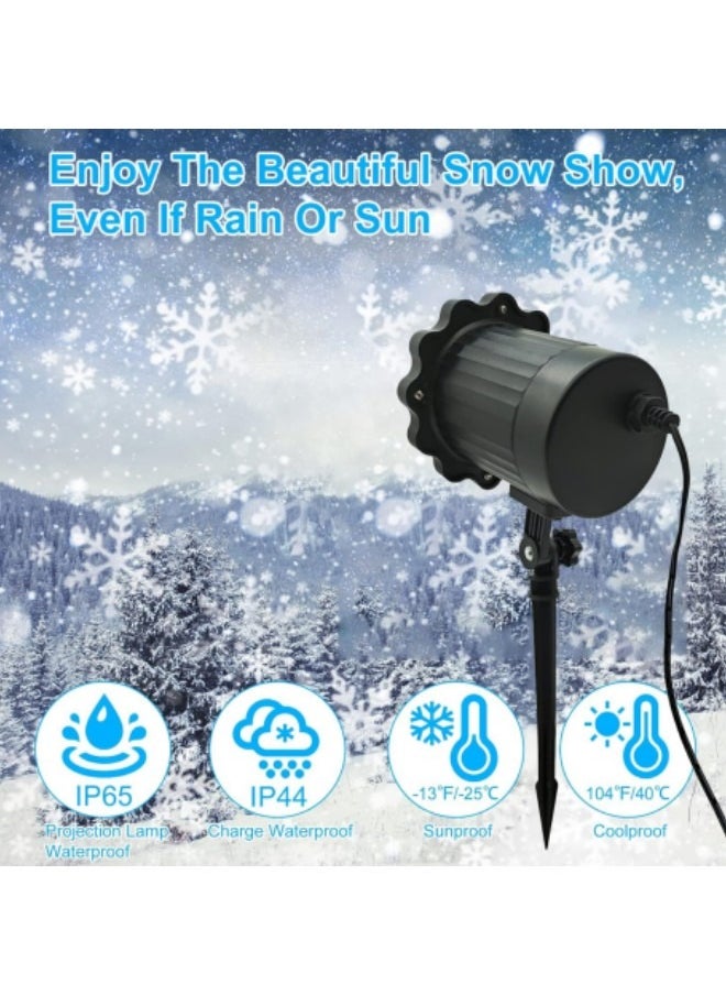 GGEROU - Snowflake Projector Lights, Rotating Highlight Dynamic LED Snow Light Projection, Single Head - Image 1