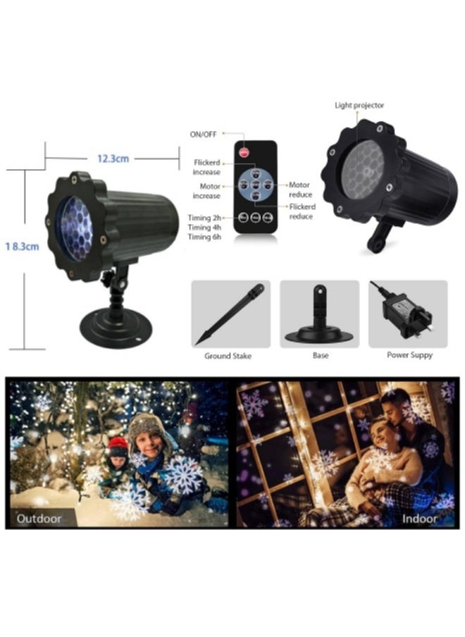 GGEROU - Snowflake Projector Lights, Rotating Highlight Dynamic LED Snow Light Projection, Single Head - Image 1