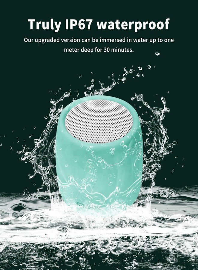 كوميزو مكبر صوت مقاوم للماء، مكبر صوت بلوتوث صغير بصوت ستيريو وجهير قوي، مكبرات صوت صغيرة مع مكالمات بدون استخدام اليدين، مقاوم للماء بمعيار IPX7، مكبرات صوت محمولة للاستخدام في الحمام، في الأماكن المغلقة والمفتوحة، هدية للرجال والنساء - Image 3
