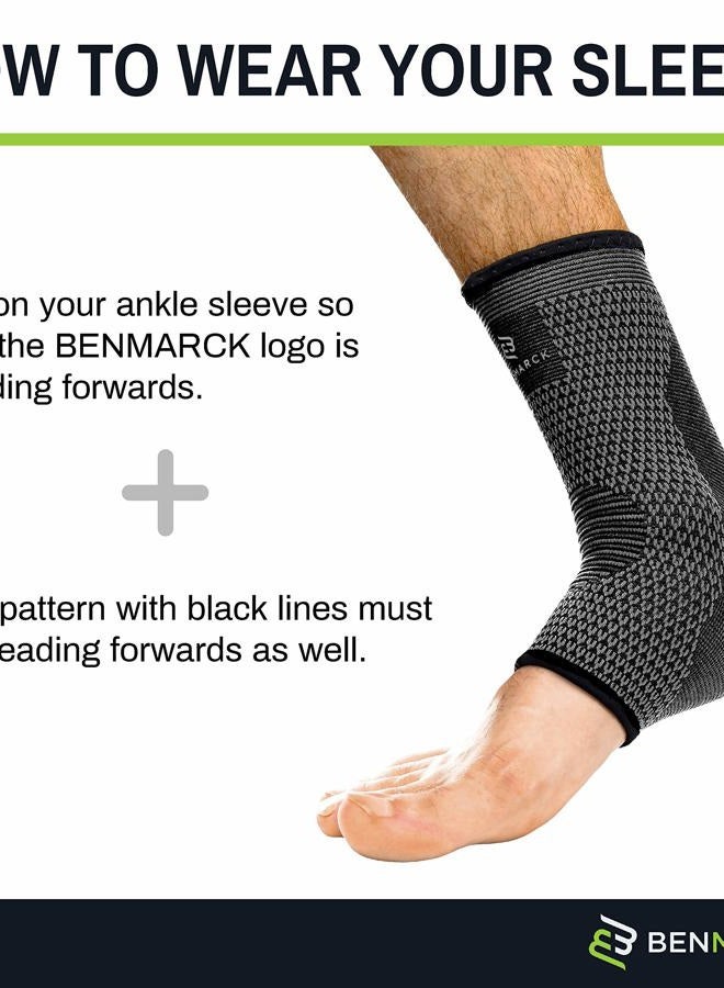 Benmarck Achilles Tendon Support Brace, Plantar Fasciitis Sock, Ankle Compression Sleeve For Running, Tendonitis and Flat Feet Relief (Gray Black, Unisize) - Image 4