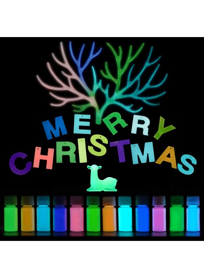 SEISSO مسحوق يتوهج في الظلام 12 لونًا من راتنج الإيبوكسي، مسحوق صبغة مضيء آمن يدوم طويلاً للفنون الجميلة، وفن الأظافر، وملون راتنج الإيبوكسي، والحرف اليدوية والحفلات ذات الطابع الخاص، 0.7 أونصة لكل منها - Image 4