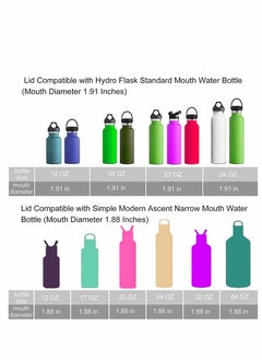 KASTWAVE Straw Lid for Hydro Flask Standard Mouth Water Bottle, Lid with Straws and Flexible Handle fits Hydroflask Standard Mouth 12 - 64 oz, Sports Straw Cap Flip Top Replacement Lid  - Image 3