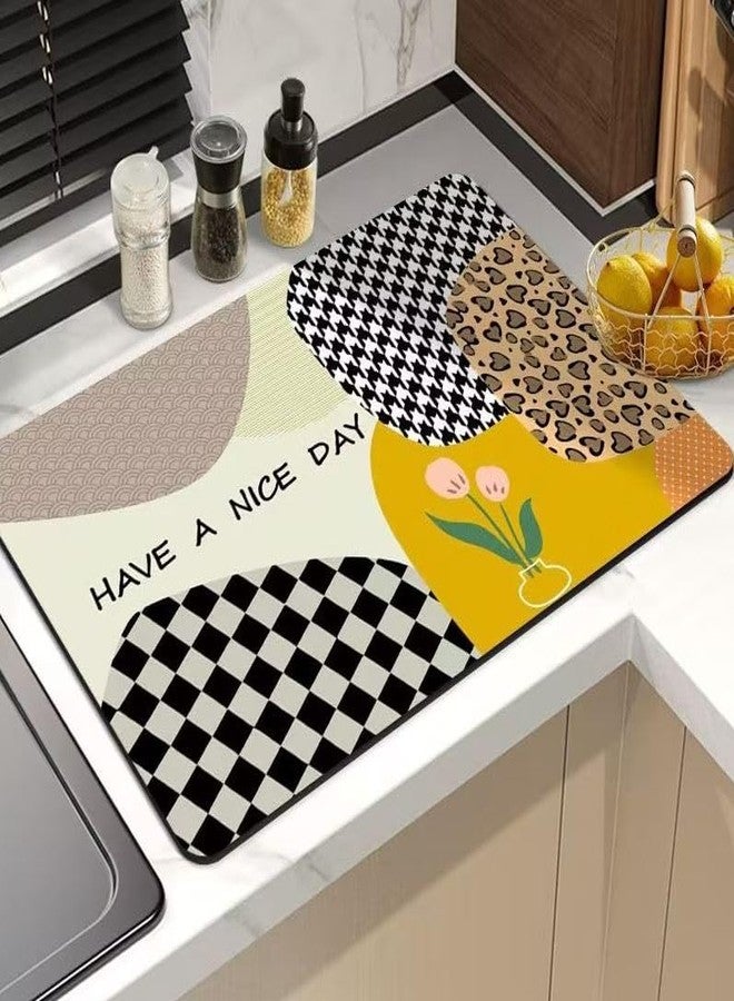 Whixant Dish Drying Mat, Super Absorbent Diatomaceous Dish Drying Pad, Quick Drying and Keeping Tidy Dish Drainer Mat for Kitchen Countertop, Sinks, Bar, Tableware - (30 * 40 cm) - Image 1