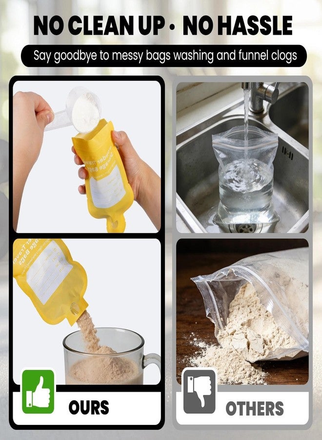 Eunoir Protein Powder Travel Container Bags, 90Pcs 3-Colors Disposable Leakproof Single-Serve Powder Travel Size Containers Bags for Protein, Supplements and Drink Mixes & Portable Powder Container to Go - Image 4