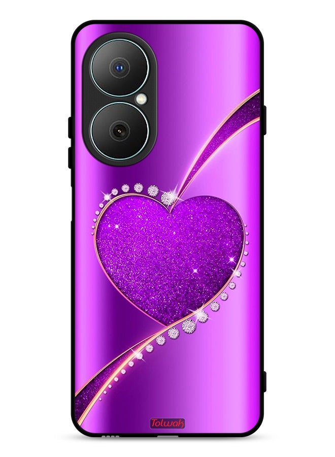 Tolwak Huawei Nova Y73 Protective Case Cover Glitter Heart