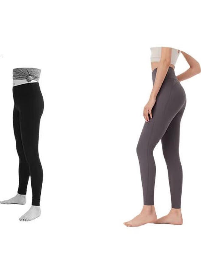 Keep Women'S Yoga Pants High Waist Tight-Fitting Pants Pilates Dance Fitness Pants Sports Pants Outerwear Far Mountain Grey Xl - Image 1