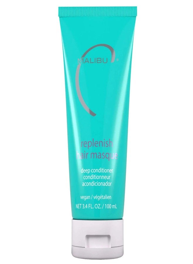 Malibu C Replenish Hair Masque - Travel Size Ultra Hydrating Deep Conditioner for Hair Repair - Reparative Formula with Avocado Oil for All Hair Types, 3.4oz - Image 1