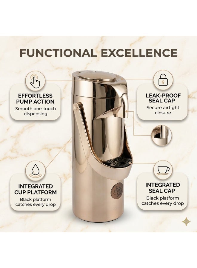 Lavin vaccum flask 1.9L/Airpot Glass inner Thermos/Long heat retention/Hot&Cold/HB - Image 3
