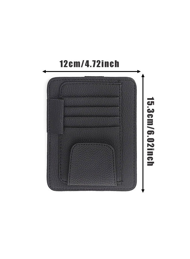 منظم واقي الشمس للسيارة من الجلد الصغير للتخزين الفعال، مثالي لواقيات الشمس في السيارات والشاحنات، يحمل البطاقات والنظارات الشمسية - Image 2