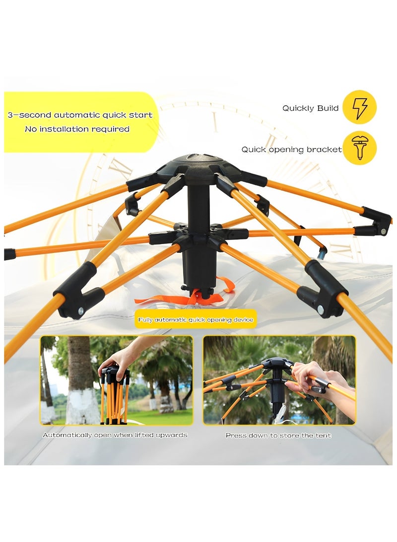 Beauenty Camping Tent,3-4 Person Camping Tent,Pop-Up Tent, Lightweight Camping Tent with Moisture-proof Pad and Carrying Bag,Windproof Rainproof Shelter,for Backpacking,Hiking,or Beach Picnic Camping - Image 3