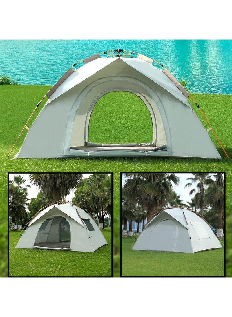 Beauenty Camping Tent,3-4 Person Camping Tent,Pop-Up Tent, Lightweight Camping Tent with Moisture-proof Pad and Carrying Bag,Windproof Rainproof Shelter,for Backpacking,Hiking,or Beach Picnic Camping - Image 5