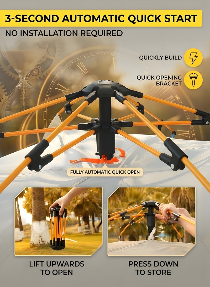 Beauenty Camping Tent,3-4 Person Camping Tent,Pop-Up Tent, Lightweight Camping Tent with Moisture-proof Pad and Carrying Bag,Windproof Rainproof Shelter,for Backpacking,Hiking,or Beach Picnic Camping - Image 3