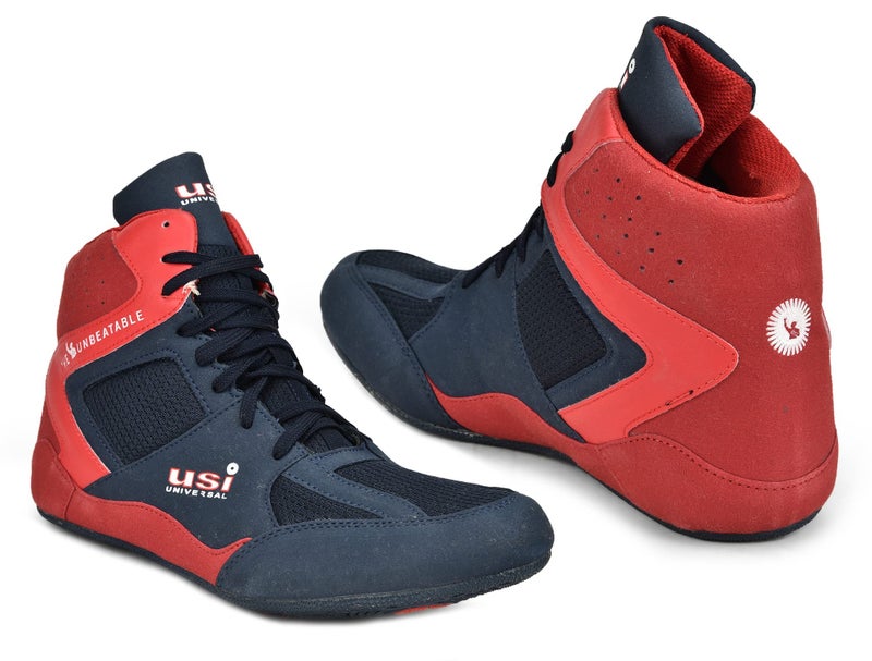 USI UNIVERSAL Wrestling Shoes, 701WRB Comferto Red/Navy Sports Shoes for Wrestlers for Men & Women (Size 6 UK/Ind) - Image 1
