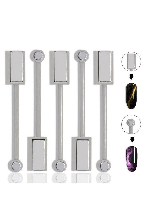 JERCLITY 5 Pieces Nail Magnet Stick Cat Eye Magnet Tool Doubleheaded Nail Art Magnet Stick Set Magnet Wand Strong Magnet Stick For Home Diy Salon Studio  - Image 2