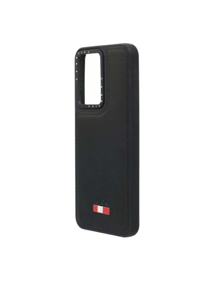 Leather Silicone And Plastic Back Phone Protection Cover For vivo Y02 - Black - Image 3