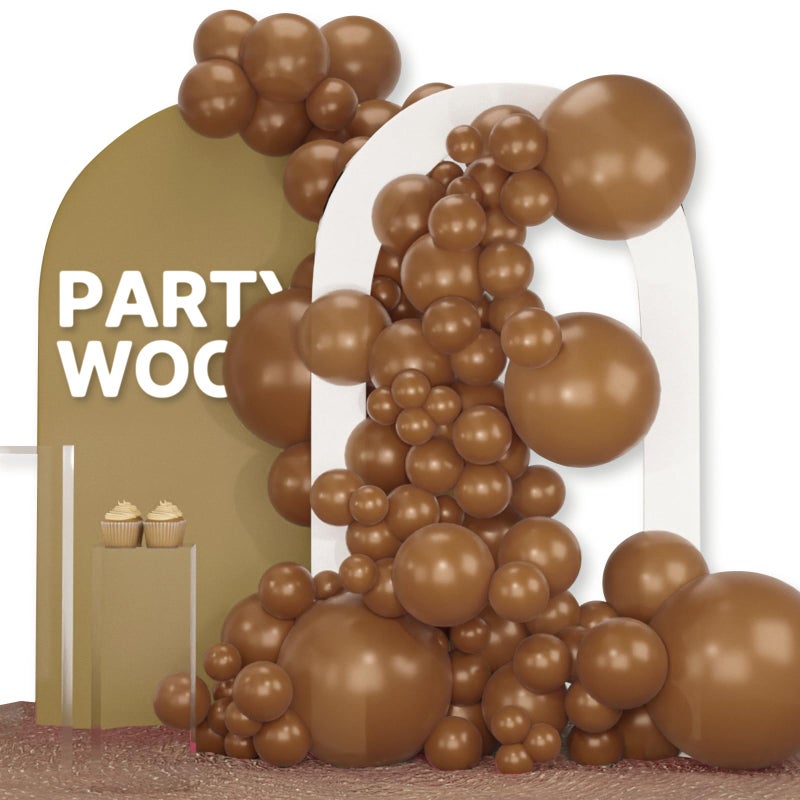 PartyWoo Brown Balloons 120pcs Different Sizes of 18 12 10 5 Inch Boho Neutral Fall Coffee Tan Balloons Arch Kit Garland for Birthday Boy Baby Shower Jungle Safari Fall Party Decorations BrownF09 - Image 3