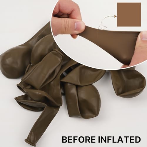 PartyWoo Brown Balloons 120pcs Different Sizes of 18 12 10 5 Inch Boho Neutral Fall Coffee Tan Balloons Arch Kit Garland for Birthday Boy Baby Shower Jungle Safari Fall Party Decorations BrownF09 - Image 5