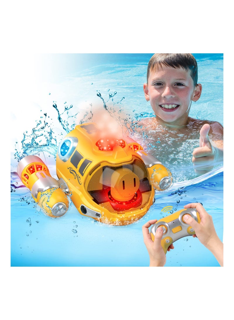 Remote Control Boat for Pools and Lakes Toys, RC Spray Gasboat, Light Up RC Boat Water Toy, Fast RC Boats for Adults and Kids, 2.4GHZ Remote Control, Swimming Pool Toy for Boys and Girls - Image 1
