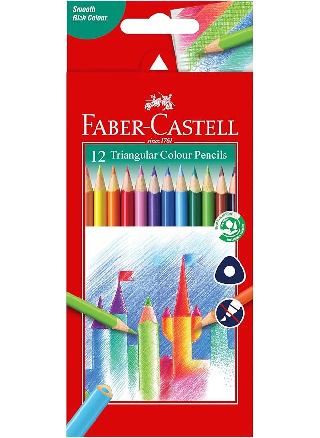 FABER-CASTELL - Color Pencils Tri Grip Lon 12 Coloring Pencils - Image 1