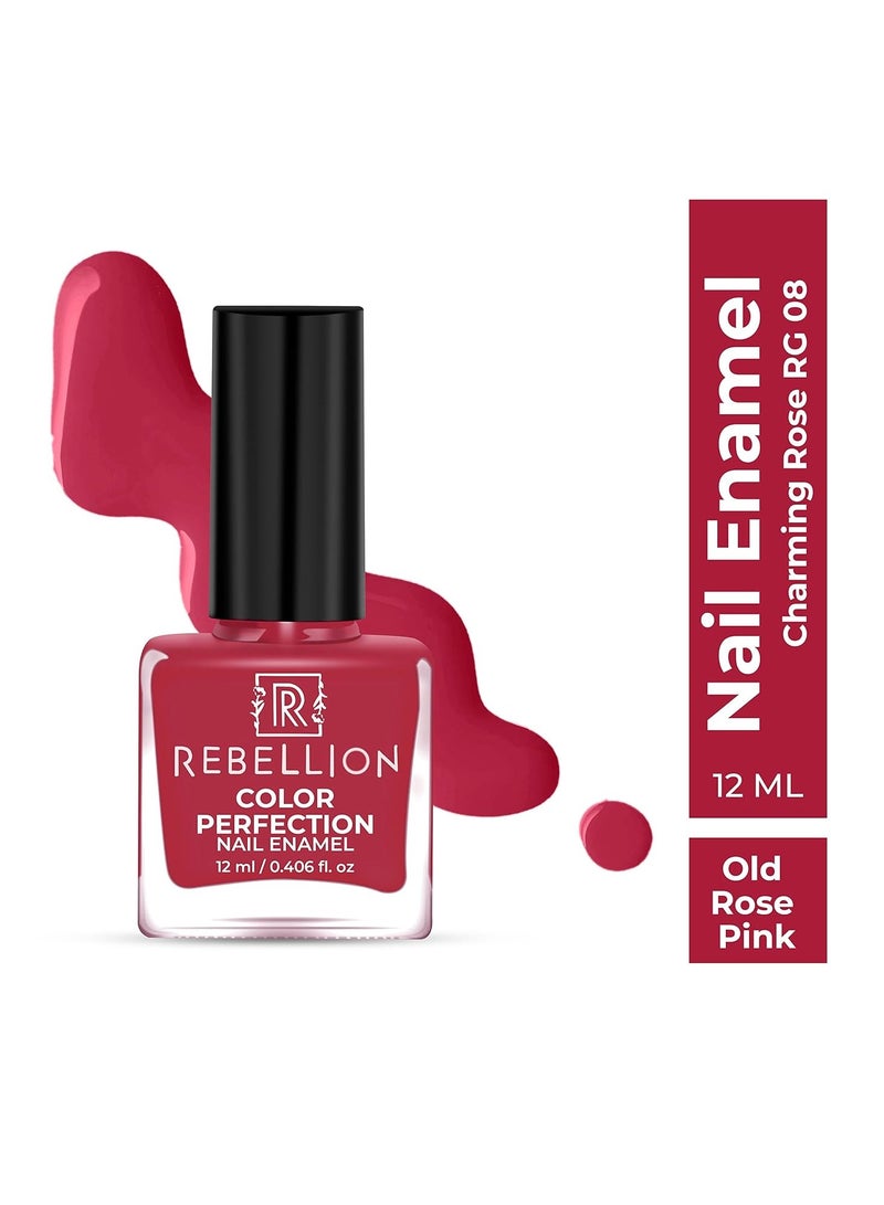 ريبيليان طلاء أظافر ريبيليون كلر بيرفيكشن 12 مل أولد روز بينك تشارمينغ روز RG08 - Image 2