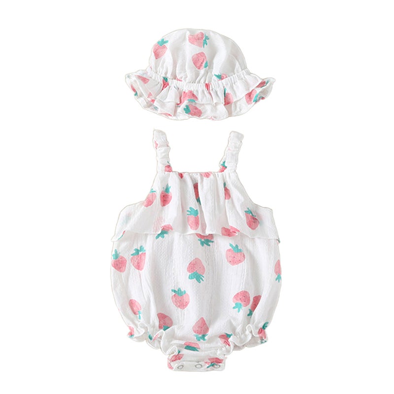 Baby clothes women's summer triangle princess sling climbing clothes baby one-piece Harrier bag fart clothes white - Image 1