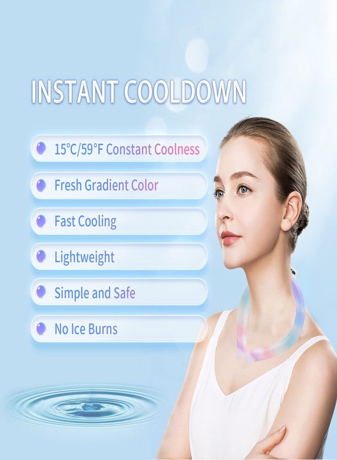 Climafusion Neck Cooling Tube Ice Ring Gradient Blue Neck Cooler Wraps Wearable Body Cooler Products for Summer Hot Weather Instant Cooling Below 15°C/59°F - Image 4