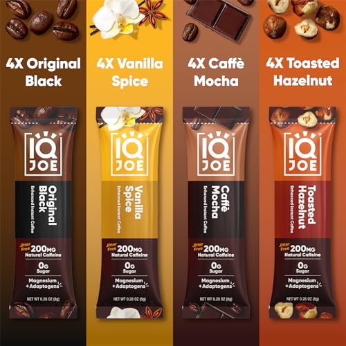 IQBAR IQJOE Mushroom Instant Coffee - 4-in-1 Formula for Focus, Clarity, Mood, and Energy - Lion’s Mane, Magnesium L-Threonate, Antioxidants, Adaptogens, Sugar Free, Keto, Vegan - 16 Count Variety Pack - Image 3
