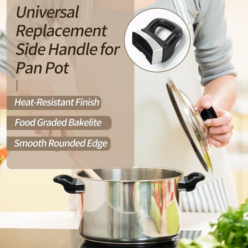 Suiwotin 2pcs Pot Handle, Pan Handle Replacement for Sauce Pot, Cooker, Steamer, Pressure Pan Short Side (1 or 2-Hole Installation) - Image 2