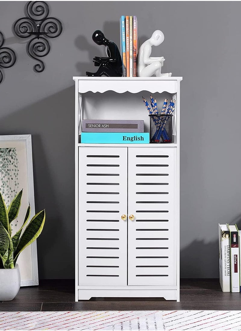 Generic - Bathroom Storage Cabinets, White Floor Cabinet, Waterproof Storage Furniture for Bedroom, Kitchen, and Hallway - PVC Lightweight - Image 1