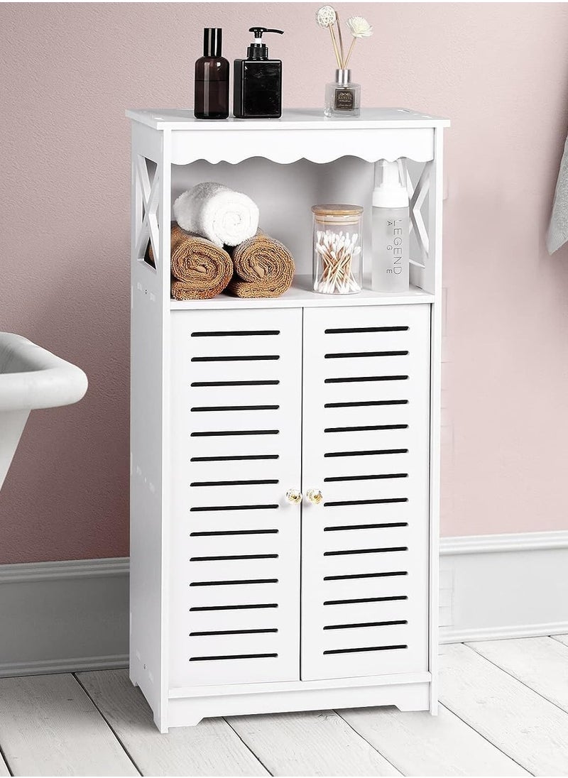 Generic - Bathroom Storage Cabinets, White Floor Cabinet, Waterproof Storage Furniture for Bedroom, Kitchen, and Hallway - PVC Lightweight - Image 1