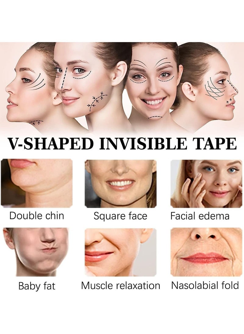 Yameem Yameem 40Pcs V Shaped Invisible Face Stickers, Double Chin V Line Lifting Patch, Tighten Hide Double Chin And Wrinkles Around The Eyes and Neck, Lifting Saggy Skin, Make-up Face Lift Tools  - Image 4