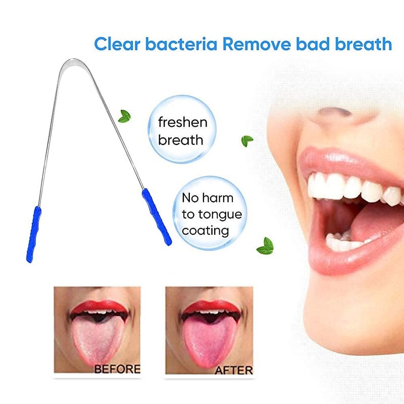 SVShoperzone Steel Tongue Cleaner for Adults and Kids Fights Bad Breath Oral Care Cleaner, Easy to Use Travel Friendly- Stainless steel Cleaners Adult Children(4) - Image 4