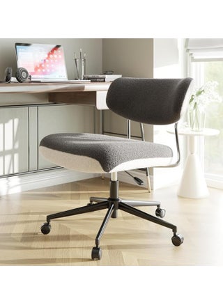 Ergonomic Desk Chair with Wheels – Grey and White, Adjustable Height, Lumbar Support & Swivel Seat for Home and Office - pzsku/Z1F80E07F736C21D5E202Z/45/1745565161/8f1e7d1d-2d73-4df0-8ad2-127c291a4ef2
