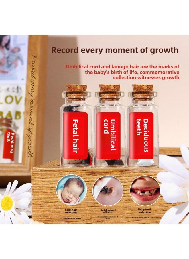 Diy Baby Homemade Fetal Hair Umbilical Cord Commemorative Photo Frame Fetal Hair Deciduous Teeth Collection Box Baby Full Moon Hand And Foot Print Table-Color: Plus Pearl Style-Specifications:7inch Hollow 3cm - Image 5