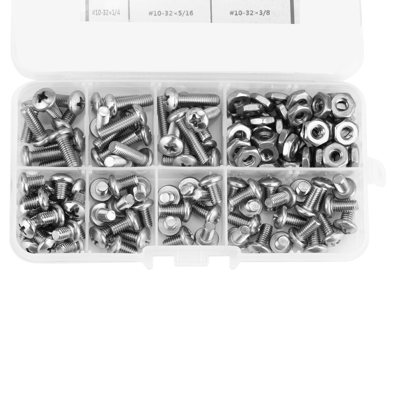 140pcs #10-32 304 Stainless Steel PH Pan Head Screws Kit Assortment Set - Image 2