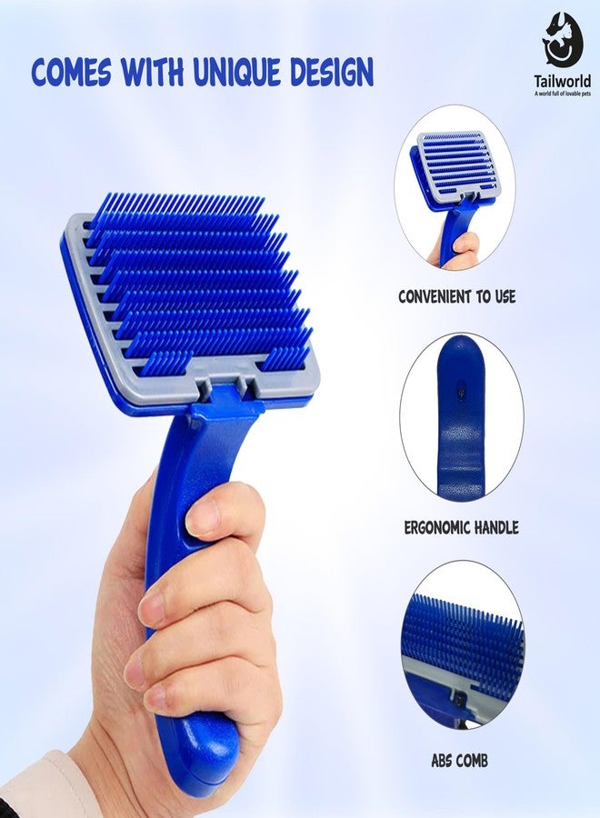 Tailworld Plastic SELF Clean Slicker| for Both Cats and Dogs| Self Clean Brush for Deshedding| Gently Removes Loose Undercoat, Mats & Tangled Hair| Made with Plastic - Image 3