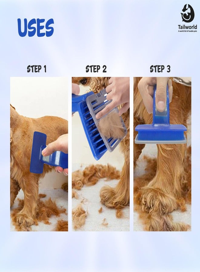 Tailworld Plastic SELF Clean Slicker| for Both Cats and Dogs| Self Clean Brush for Deshedding| Gently Removes Loose Undercoat, Mats & Tangled Hair| Made with Plastic - Image 5