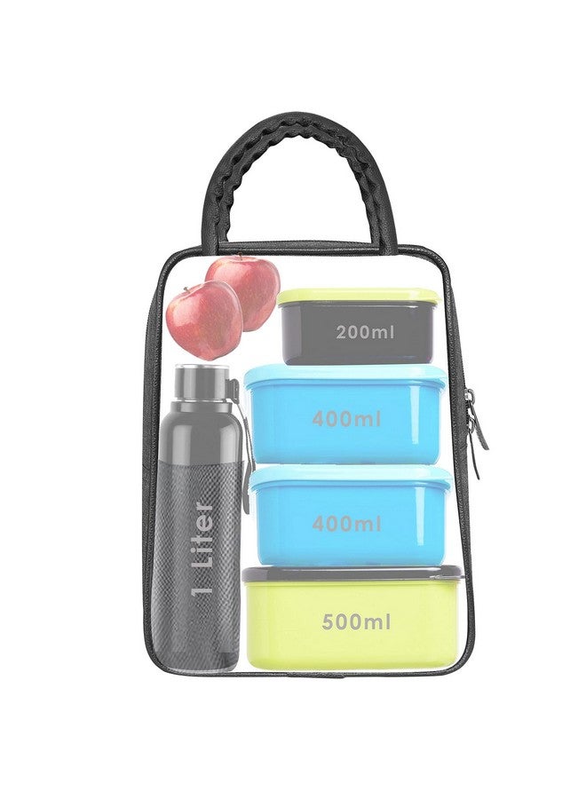Lorem LOREM Black PVC Coated Matty Insulated Tiffin Bag/Lunch Bag for Men & Women Office, College & School Waterproof Lunch Bag-CM-TB05 - Image 4